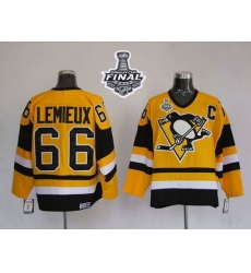 Mitchell 26Ness Penguins #66 Mario Lemieux Yellow 2017 Stanley Cup Final Patch Stitched NHL Jersey Mitchell 26Ness Penguins #66 Mario Lemieux Yellow 2017 Stanley Cup Final Patch Stitched NHL Jersey