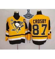 Mitchell 26Ness Penguins #87 Sidney Crosby Yellow 2017 Stanley Cup Finals Champions Stitched NHL Jersey Mitchell 26Ness Penguins #87 Sidney Crosby Yellow 2017 Stanley Cup Finals Champions Stitched NHL Jersey