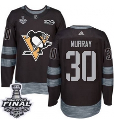 Penguins #30 Matt Murray Black 1917 2017 100th Anniversary Stanley Cup Final Patch Stitched NHL Jersey Penguins #30 Matt Murray Black 1917 2017 100th Anniversary Stanley Cup Final Patch Stitched NHL Jersey