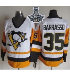 Penguins #35 Tom Barrasso White Black CCM Throwback 2017 Stanley Cup Finals Champions Stitched NHL Jersey Penguins #35 Tom Barrasso White Black CCM Throwback 2017 Stanley Cup Finals Champions Stitched NHL Jersey