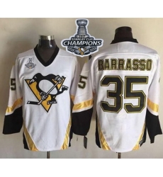 Penguins #35 Tom Barrasso White CCM Throwback 2017 Stanley Cup Finals Champions Stitched NHL Jersey Penguins #35 Tom Barrasso White CCM Throwback 2017 Stanley Cup Finals Champions Stitched NHL Jersey