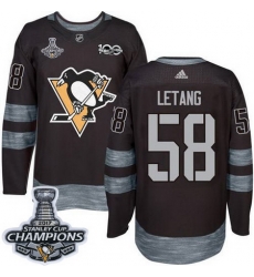 Penguins #58 Kris Letang Black 1917 2017 100th Anniversary Stanley Cup Finals Champions Stitched NHL Jersey Penguins #58 Kris Letang Black 1917 2017 100th Anniversary Stanley Cup Finals Champions Stitched NHL Jersey