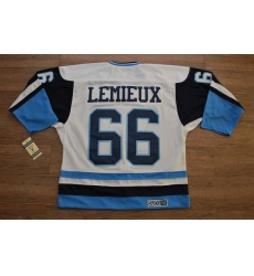 Penguins #66 Mario Lemieux Stitched White Blue CCM Throwback NHL Jersey Penguins #66 Mario Lemieux Stitched White Blue CCM Throwback NHL Jersey