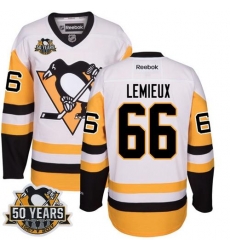 Penguins #66 Mario Lemieux White Black CCM Throwback 50th Anniversary Stitched NHL Jersey Penguins #66 Mario Lemieux White Black CCM Throwback 50th Anniversary Stitched NHL Jersey