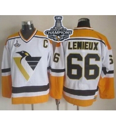 Penguins #66 Mario Lemieux White Yellow CCM Throwback 2017 Stanley Cup Finals Champions Stitched NHL Jersey Penguins #66 Mario Lemieux White Yellow CCM Throwback 2017 Stanley Cup Finals Champions Stitched NHL Jersey