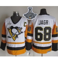Penguins #68 Jaromir Jagr White Black CCM Throwback 2017 Stanley Cup Finals Champions Stitched NHL Jersey Penguins #68 Jaromir Jagr White Black CCM Throwback 2017 Stanley Cup Finals Champions Stitched NHL Jersey