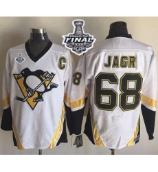 Penguins #68 Jaromir Jagr White CCM Throwback 2017 Stanley Cup Final Patch Stitched NHL Jersey Penguins #68 Jaromir Jagr White CCM Throwback 2017 Stanley Cup Final Patch Stitched NHL Jersey