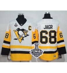 Penguins #68 Jaromir Jagr White New Away 2017 Stanley Cup Final Patch Stitched NHL Jersey Penguins #68 Jaromir Jagr White New Away 2017 Stanley Cup Final Patch Stitched NHL Jersey