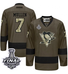 Penguins #7 Joe Mullen Green Salute to Service 2017 Stanley Cup Final Patch Stitched NHL Jersey Penguins #7 Joe Mullen Green Salute to Service 2017 Stanley Cup Final Patch Stitched NHL Jersey