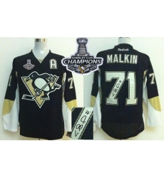 Penguins #71 Evgeni Malkin Black Autographed 2017 Stanley Cup Finals Champions Stitched NHL Jersey Penguins #71 Evgeni Malkin Black Autographed 2017 Stanley Cup Finals Champions Stitched NHL Jersey