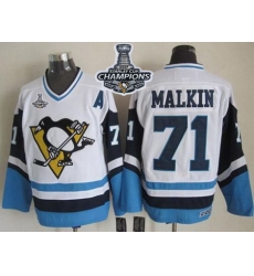 Penguins #71 Evgeni Malkin White Blue CCM Throwback 2017 Stanley Cup Finals Champions Stitched NHL Jersey Penguins #71 Evgeni Malkin White Blue CCM Throwback 2017 Stanley Cup Finals Champions Stitched NHL Jersey