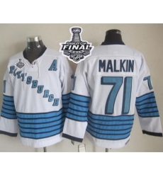Penguins #71 Evgeni Malkin White Light Blue CCM Throwback 2017 Stanley Cup Final Patch Stitched NHL Jersey Penguins #71 Evgeni Malkin White Light Blue CCM Throwback 2017 Stanley Cup Final Patch Stitched NHL Jersey