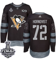 Penguins #72 Patric Hornqvist Black 1917 2017 100th Anniversary Stanley Cup Final Patch Stitched NHL Jersey Penguins #72 Patric Hornqvist Black 1917 2017 100th Anniversary Stanley Cup Final Patch Stitched NHL Jersey