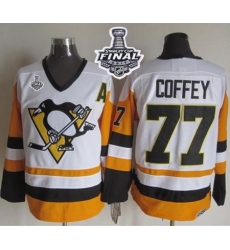 Penguins #77 Paul Coffey White Black CCM Throwback 2017 Stanley Cup Final Patch Stitched NHL Jersey Penguins #77 Paul Coffey White Black CCM Throwback 2017 Stanley Cup Final Patch Stitched NHL Jersey
