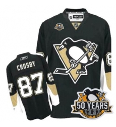 Penguins #87 Sidney Crosby Black 50th Anniversary Stitched NHL Jersey Penguins #87 Sidney Crosby Black 50th Anniversary Stitched NHL Jersey