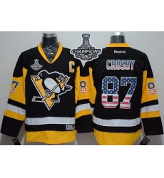 Penguins #87 Sidney Crosby Black Alternate USA Flag Fashion 2017 Stanley Cup Finals Champions Stitched NHL Jersey Penguins #87 Sidney Crosby Black Alternate USA Flag Fashion 2017 Stanley Cup Finals Champions Stitched NHL Jersey