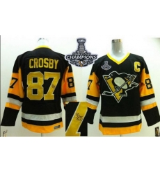 Penguins #87 Sidney Crosby Black CCM Throwback Autographed 2017 Stanley Cup Finals Champions Stitched NHL Jersey Penguins #87 Sidney Crosby Black CCM Throwback Autographed 2017 Stanley Cup Finals Champions Stitched NHL Jersey