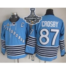 Penguins #87 Sidney Crosby Light Blue CCM Throwback 2017 Stanley Cup Finals Champions Stitched NHL Jersey Penguins #87 Sidney Crosby Light Blue CCM Throwback 2017 Stanley Cup Finals Champions Stitched NHL Jersey