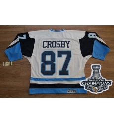 Penguins #87 Sidney Crosby White Blue CCM Throwback 2017 Stanley Cup Finals Champions Stitched NHL Jersey Penguins #87 Sidney Crosby White Blue CCM Throwback 2017 Stanley Cup Finals Champions Stitched NHL Jersey