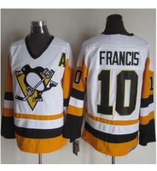 Pittsburgh Penguins #10 Ron Francis White Black CCM Throwback Stitched NHL Jersey Pittsburgh Penguins #10 Ron Francis White Black CCM Throwback Stitched NHL Jersey