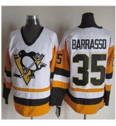Pittsburgh Penguins #35 Tom Barrasso White Black CCM Throwback NHL Jersey Pittsburgh Penguins #35 Tom Barrasso White Black CCM Throwback NHL Jersey