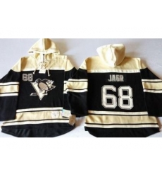 Pittsburgh Penguins #68 Jaromir Jagr Black Sawyer Hooded Sweatshirt Stitched NHL Jersey Pittsburgh Penguins #68 Jaromir Jagr Black Sawyer Hooded Sweatshirt Stitched NHL Jersey
