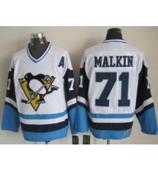 Pittsburgh Penguins #71 Evgeni Malkin White&Blue CCM Throwback Stitched NHL Jersey Pittsburgh Penguins #71 Evgeni Malkin White&Blue CCM Throwback Stitched NHL Jersey