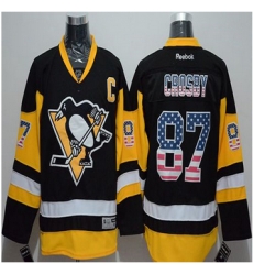 Pittsburgh Penguins #87 Sidney Crosby Black Alternate USA Flag Fashion Stitched NHL Jersey Pittsburgh Penguins #87 Sidney Crosby Black Alternate USA Flag Fashion Stitched NHL Jersey