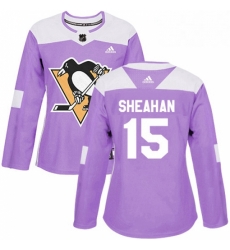 Womens Adidas Pittsburgh Penguins 15 Riley Sheahan Authentic Purple Fights Cancer Practice NHL Jersey Womens Adidas Pittsburgh Penguins 15 Riley Sheahan Authentic Purple Fights Cancer Practice NHL Jersey