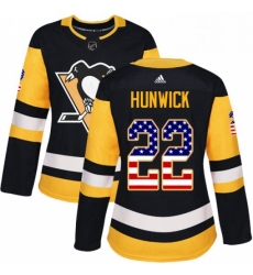 Womens Adidas Pittsburgh Penguins 22 Matt Hunwick Authentic Black USA Flag Fashion NHL Jersey Womens Adidas Pittsburgh Penguins 22 Matt Hunwick Authentic Black USA Flag Fashion NHL Jersey