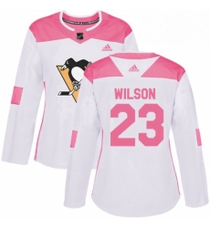 Womens Adidas Pittsburgh Penguins 23 Scott Wilson Authentic WhitePink Fashion NHL Jersey Womens Adidas Pittsburgh Penguins 23 Scott Wilson Authentic WhitePink Fashion NHL Jersey