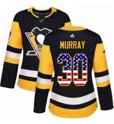 Womens Adidas Pittsburgh Penguins 30 Matt Murray Authentic Black USA Flag Fashion NHL Jersey Womens Adidas Pittsburgh Penguins 30 Matt Murray Authentic Black USA Flag Fashion NHL Jersey