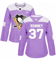 Womens Adidas Pittsburgh Penguins 37 Carter Rowney Authentic Purple Fights Cancer Practice NHL Jersey Womens Adidas Pittsburgh Penguins 37 Carter Rowney Authentic Purple Fights Cancer Practice NHL Jersey