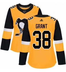 Womens Adidas Pittsburgh Penguins 38 Derek Grant Authentic Gold Alternate NHL Jersey Womens Adidas Pittsburgh Penguins 38 Derek Grant Authentic Gold Alternate NHL Jersey