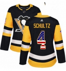 Womens Adidas Pittsburgh Penguins 4 Justin Schultz Authentic Black USA Flag Fashion NHL Jersey Womens Adidas Pittsburgh Penguins 4 Justin Schultz Authentic Black USA Flag Fashion NHL Jersey