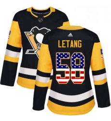 Womens Adidas Pittsburgh Penguins 58 Kris Letang Authentic Black USA Flag Fashion NHL Jersey Womens Adidas Pittsburgh Penguins 58 Kris Letang Authentic Black USA Flag Fashion NHL Jersey