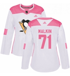 Womens Adidas Pittsburgh Penguins 71 Evgeni Malkin Authentic WhitePink Fashion NHL Jersey Womens Adidas Pittsburgh Penguins 71 Evgeni Malkin Authentic WhitePink Fashion NHL Jersey