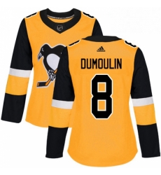 Womens Adidas Pittsburgh Penguins 8 Brian Dumoulin Authentic Gold Alternate NHL Jersey Womens Adidas Pittsburgh Penguins 8 Brian Dumoulin Authentic Gold Alternate NHL Jersey