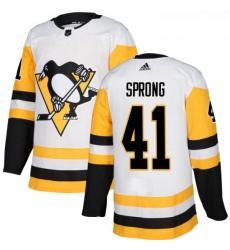 Youth Adidas Pittsburgh Penguins 41 Daniel Sprong Authentic White Away NHL Jersey Youth Adidas Pittsburgh Penguins 41 Daniel Sprong Authentic White Away NHL Jersey