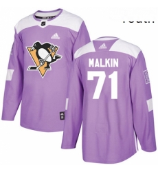 Youth Adidas Pittsburgh Penguins 71 Evgeni Malkin Authentic Purple Fights Cancer Practice NHL Jersey Youth Adidas Pittsburgh Penguins 71 Evgeni Malkin Authentic Purple Fights Cancer Practice NHL Jersey