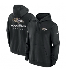 Men Baltimore Ravens Black Sideline Club Fleece Pullover Hoodie Men Baltimore Ravens Black Sideline Club Fleece Pullover Hoodie