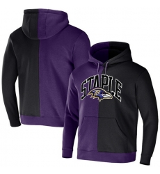 Men Baltimore Ravens Purple Black Split Logo Pullover Hoodie Men Baltimore Ravens Purple Black Split Logo Pullover Hoodie