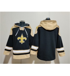 Men New Orleans Saints Blank Black Ageless Must Have Lace Up Pullover Hoodie Men New Orleans Saints Blank Black Ageless Must Have Lace Up Pullover Hoodie
