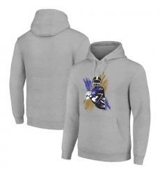 Men Starter Heather Gray Baltimore Ravens Player X Fleece Pullover Hoodie Men Starter Heather Gray Baltimore Ravens Player X Fleece Pullover Hoodie