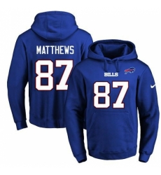 NFL Mens Nike Buffalo Bills 87 Jordan Matthews Royal Blue Name Number Pullover Hoodie NFL Mens Nike Buffalo Bills 87 Jordan Matthews Royal Blue Name Number Pullover Hoodie