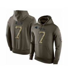 Football Carolina Panthers 7 Kyle Allen Green Salute To Service Mens Pullover Hoodie Football Carolina Panthers 7 Kyle Allen Green Salute To Service Mens Pullover Hoodie