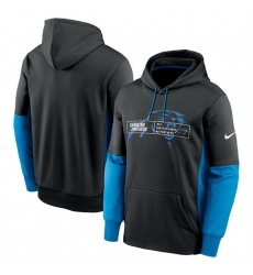 Men Carolina Panthers Black Color Block Fleece Performance Pullover Hoodie Men Carolina Panthers Black Color Block Fleece Performance Pullover Hoodie