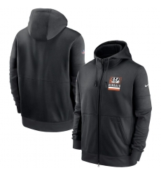 Men Cincinnati Bengals Nike Sideline Impact Lockup Performance Full Zip Hoodie Black Men Cincinnati Bengals Nike Sideline Impact Lockup Performance Full Zip Hoodie Black
