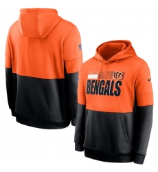 Men Cincinnati Bengals Nike Sideline Impact Lockup Performance Pullover Hoodie Orange Black Men Cincinnati Bengals Nike Sideline Impact Lockup Performance Pullover Hoodie Orange Black