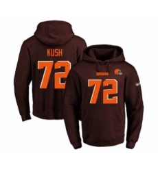 Football Mens Cleveland Browns 72 Eric Kush Brown Name Number Pullover Hoodie Football Mens Cleveland Browns 72 Eric Kush Brown Name Number Pullover Hoodie